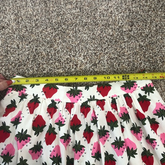Boden Layla Sateen Cotton Ivory Strawberry Pop Midi Skirt. Women’s Size 6 - Picture 16 of 16